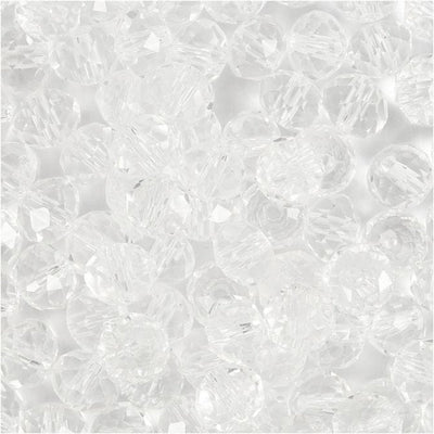 Creativ company glas facet kralen 5x6 mm kristal 100 stuks