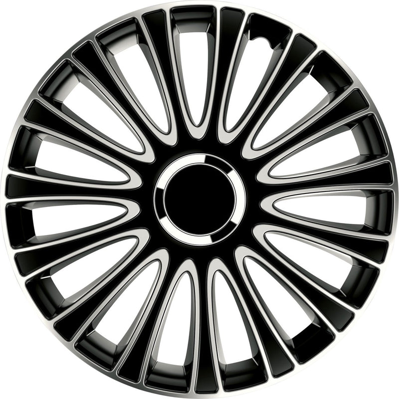 Carpoint wieldoppen le mans pro 14 inch abs zwart zilver set van 4