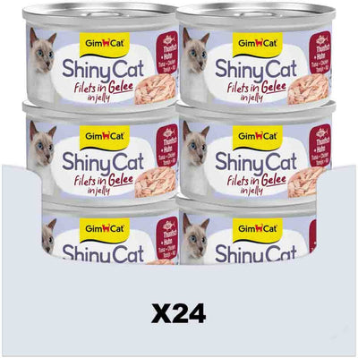 Gimcat shinycat filets in jelly tonijn + kip, 24 x 70 g