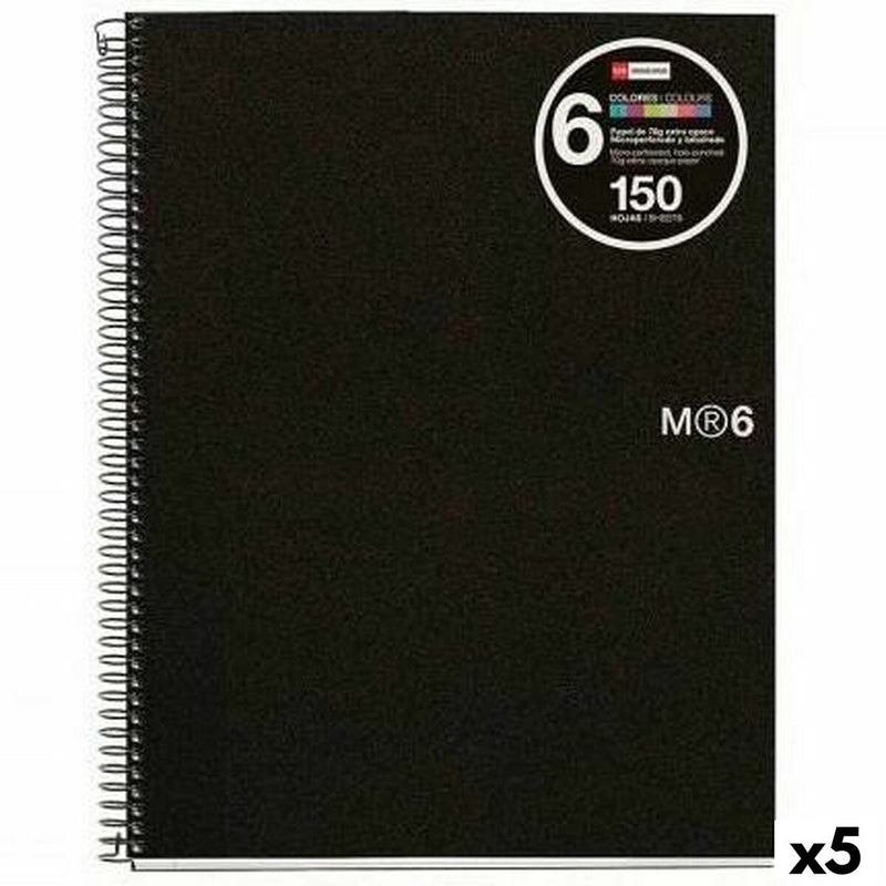 Miquelrius boek over ringen zwart a5 150 lakens (5 stuks)