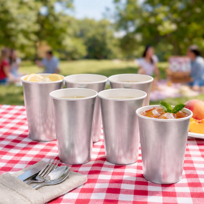 Party casa wegwerpbekers - goud of zilver - 6 stuks