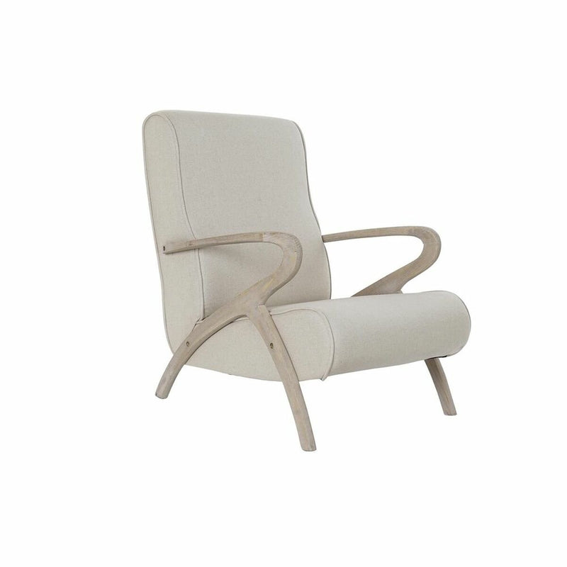 Dkd home decor armstoel spar beige polyester (57 x 55 x 85 cm)