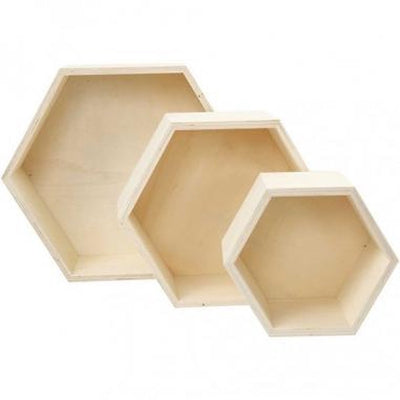 Creativ Company Showdozen hexagonaal H: 14 8 19 24 2 cm Ø 10 cm 3 stuks 1 set