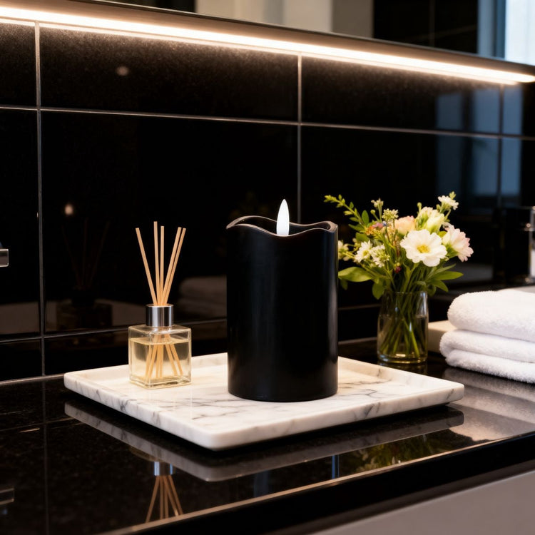Arti casa led candle wetlook black h10cm
