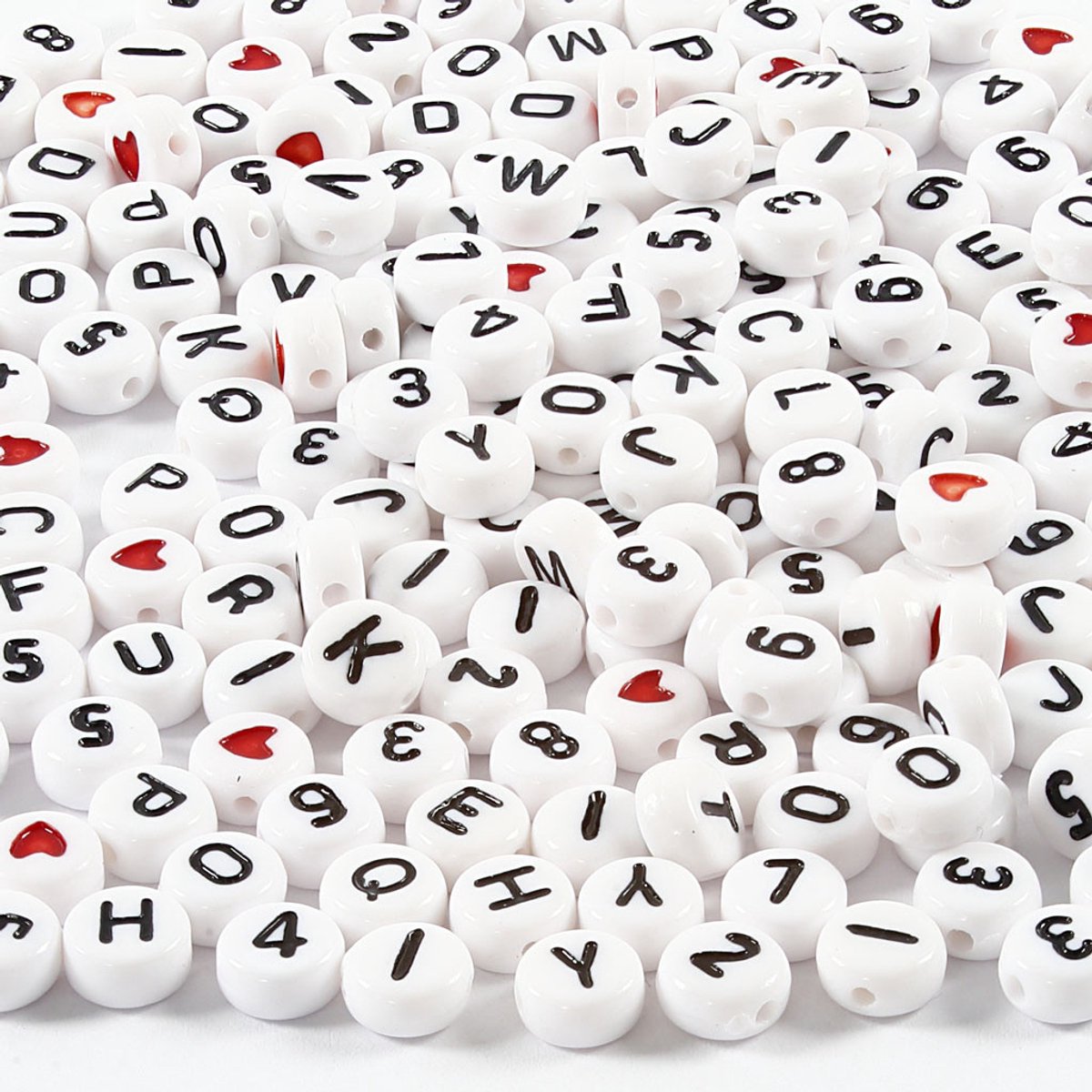 Creativ company plastic letterkralen 7 mm wit 200gr