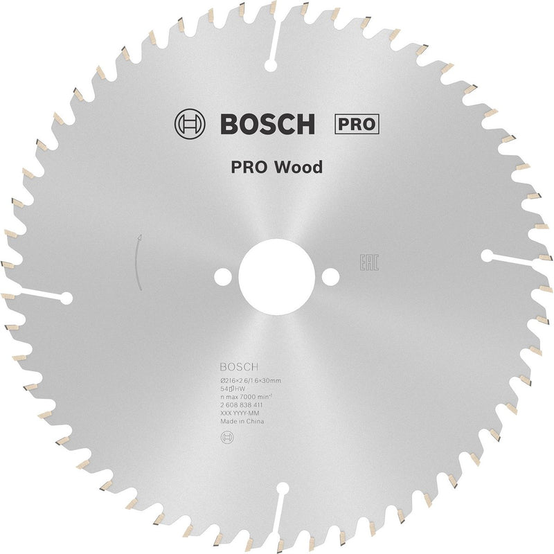 Bosch pro hout cirkelzaagblad 216 x 2,6 x 30 mm - 2608838411