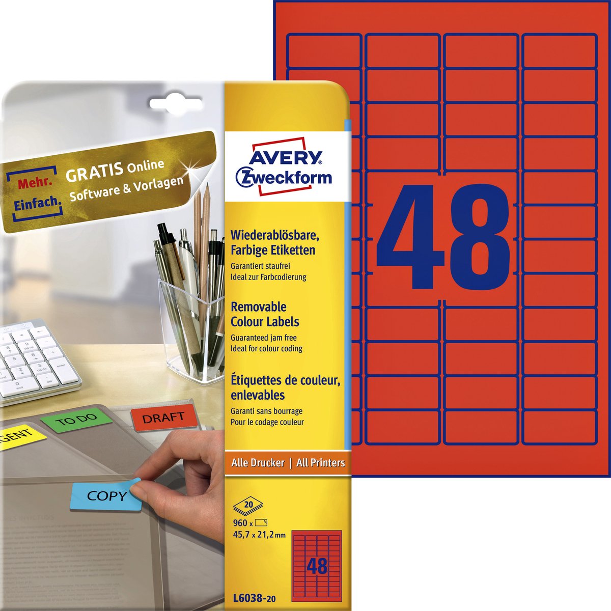 Merkloos sans marque avery l6038-20