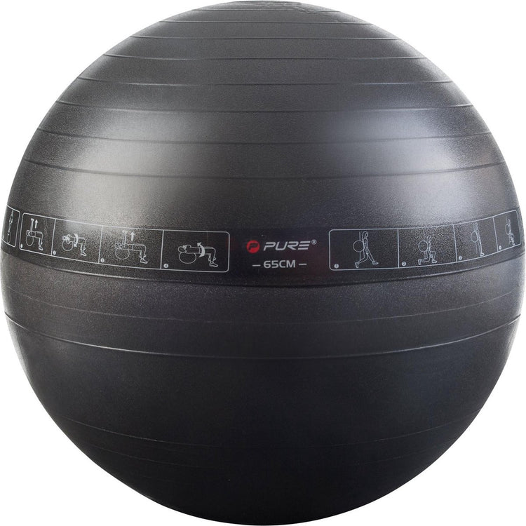 Pure2improve - fitnessbal - met oefeningen - 65 cm - inclusief handpomp