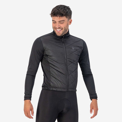 Rogelli wadded ii winter fietsjack heren - wielrenjack - winddicht - zwart - maat s