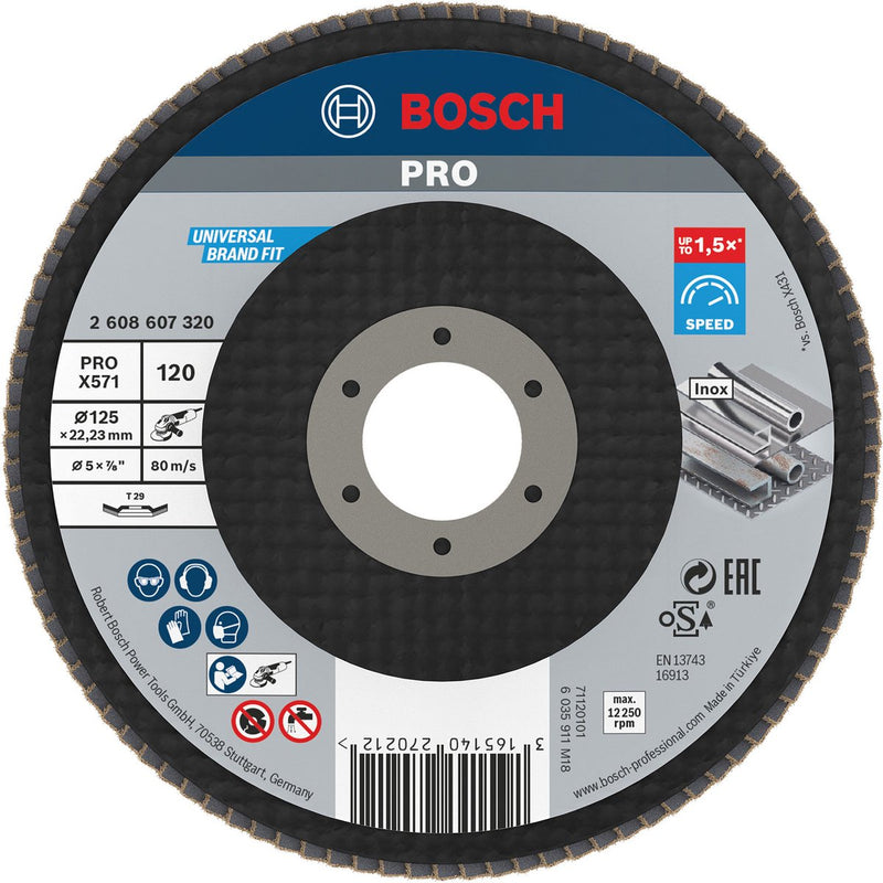 Bosch - lamellenschuurschijf 125 mm, 22,23 mm, 120