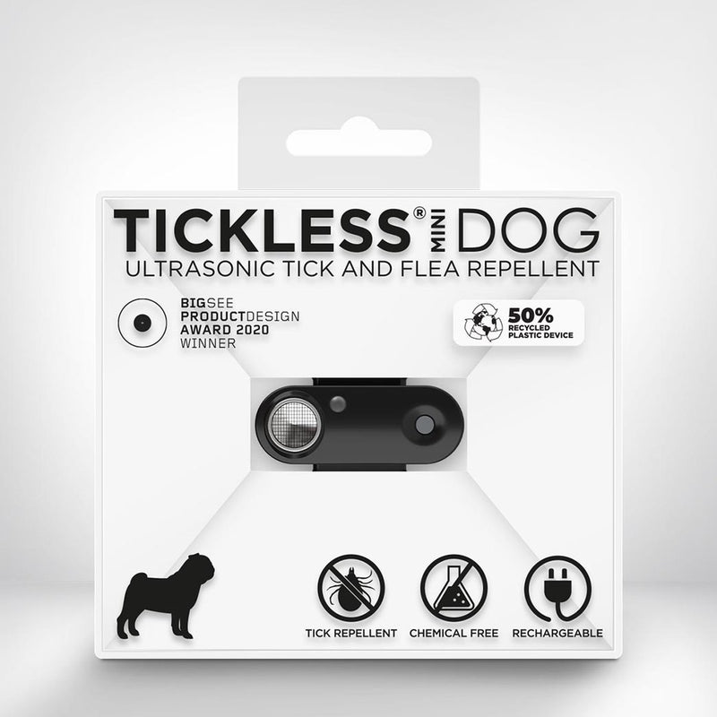 Tickless mini dog - black - anti teek - herlaadbaar