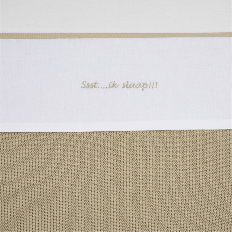 Meyco baby ssst...ik slaap!! wieglaken - sand - 75x100cm - 0.3 tog