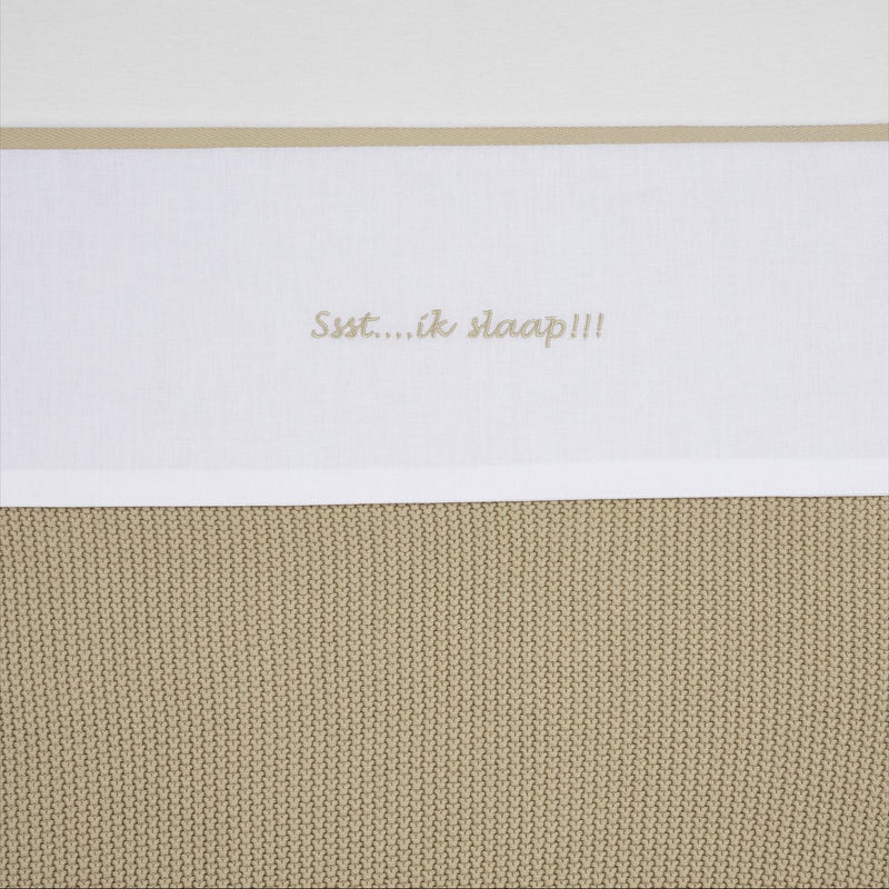 Meyco baby ssst...ik slaap!! wieglaken - sand - 75x100cm - 0.3 tog