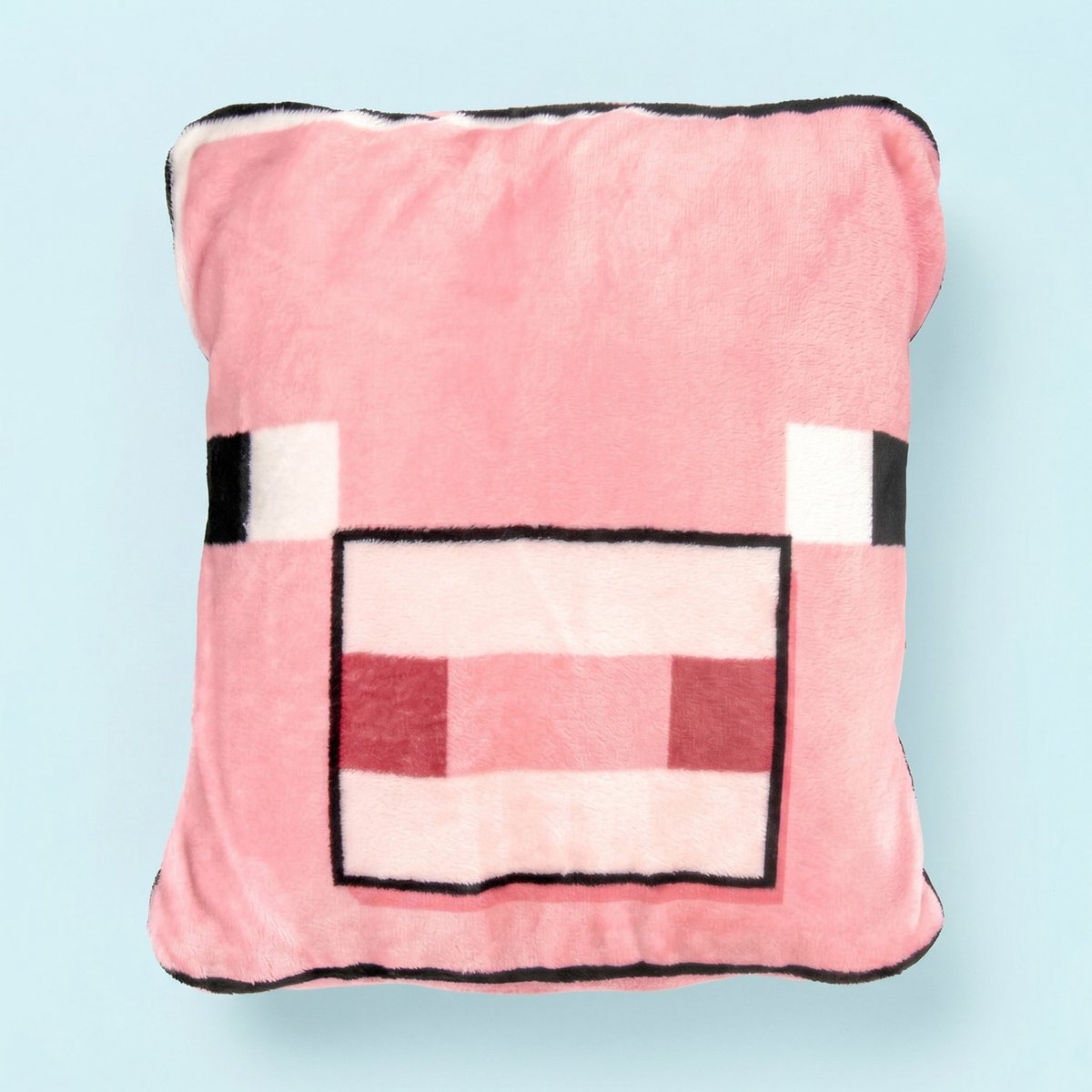 Paladone minecraft pig 2-in-1 kussen deken - officieel gelicentieerde microsoft reisdeken, opvouwbare zachte fluffy plaid, compact ontwerp voor woonkamer of slaapkamer decoratie, 120cm x 150cm -