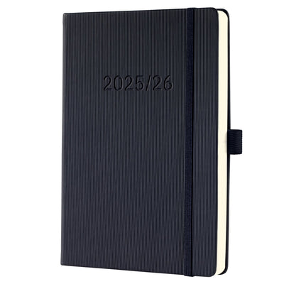 Sigel weekagenda met notitiepagina conceptum - formaat a5 - jaartal 2025 2026 - 18 maanden - zwart - hardcover - si-c2603
