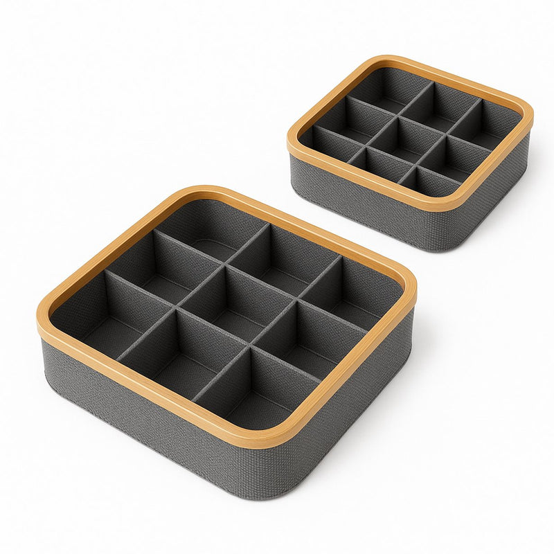 Alpina basket storage bamboo w 9secti
