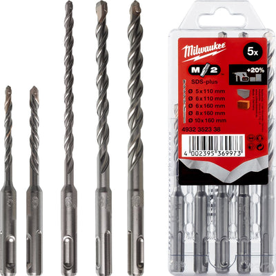 Milwaukee accessoires set sds-plus hamerboren in kunststof cassette (5-delig) new ms2 - 4932352338