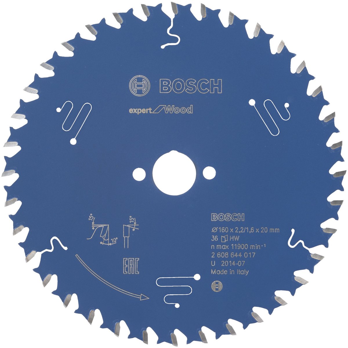 Bosch cirkelzaagblad expert for wood 160x20x2.2 1.6x36 t