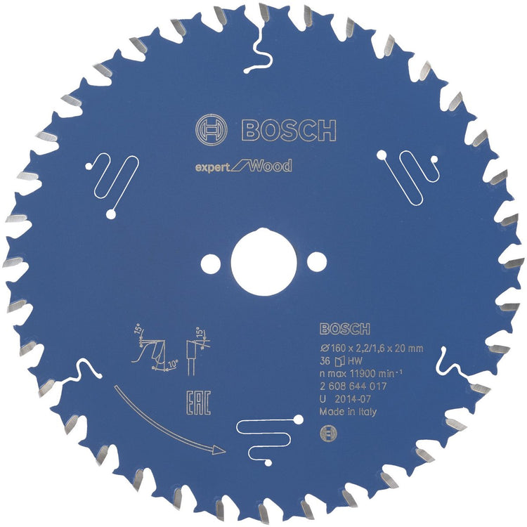 Bosch cirkelzaagblad expert for wood 160x20x2.2 1.6x36 t