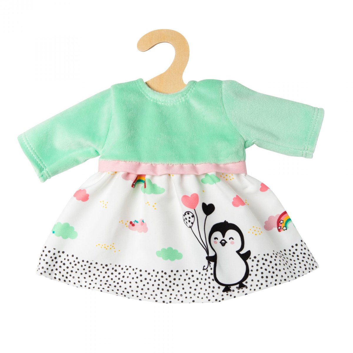 Heless poppenjurk pinguïn - babypop kleding 28-35cm - multicolor.