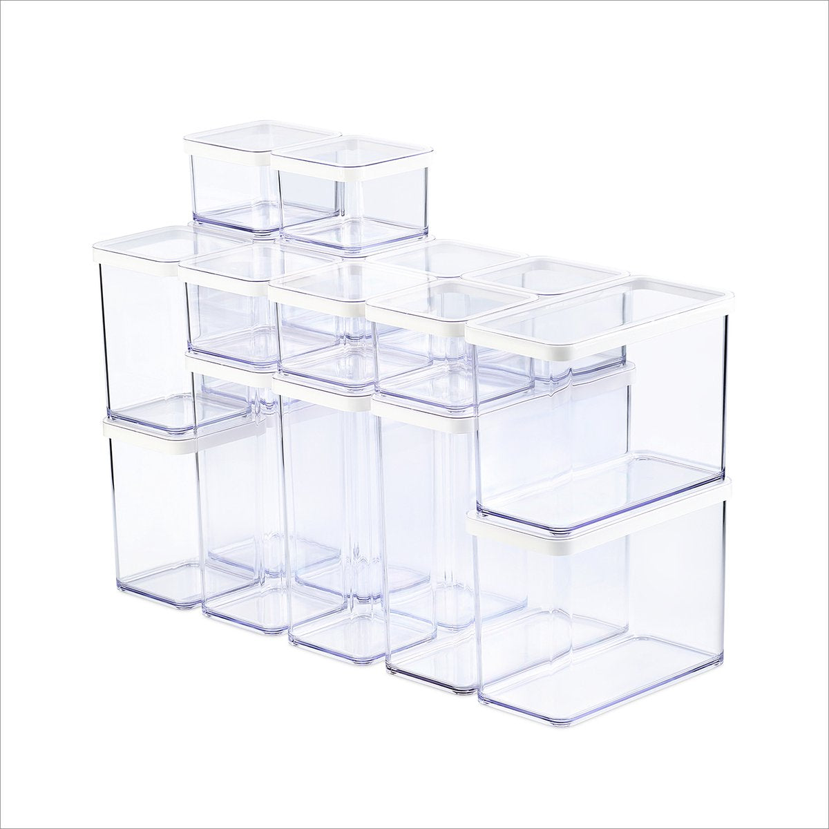 Rotho loft - set premium bewaarbussen 19-delig - luchtdicht - vaatwasmachinebestendig - wit
