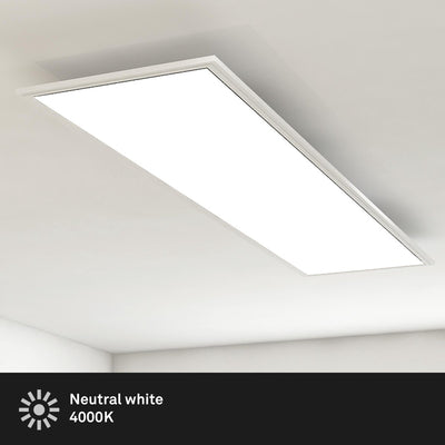Briloner simple - led plafondlamp - plafonniere - paneel led - met neutral wit licht - 38w - 119.5cm - wit