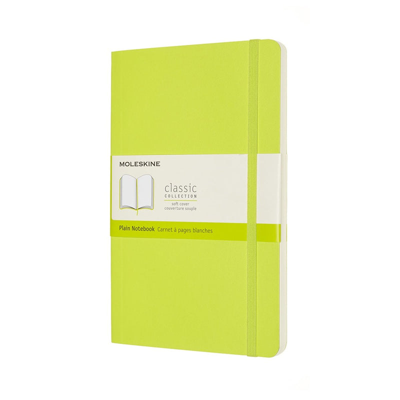 Moleskine classic notitieboek - large - softcover - blanco - citroen groen
