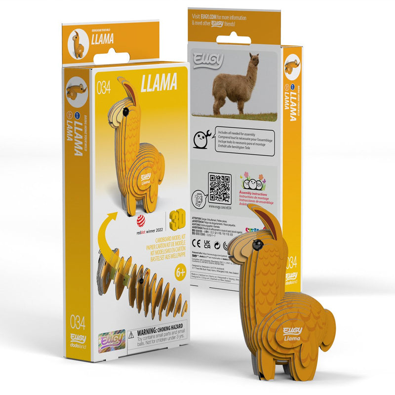 Eugy 3d puzzel - lama - wilde dieren - duurzaam - verzamel ze allemaal - 6 jaar