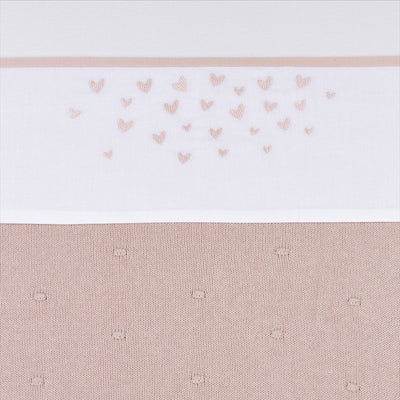 Meyco baby hearts ledikant laken - soft pink - 100x150cm - 0.3 tog