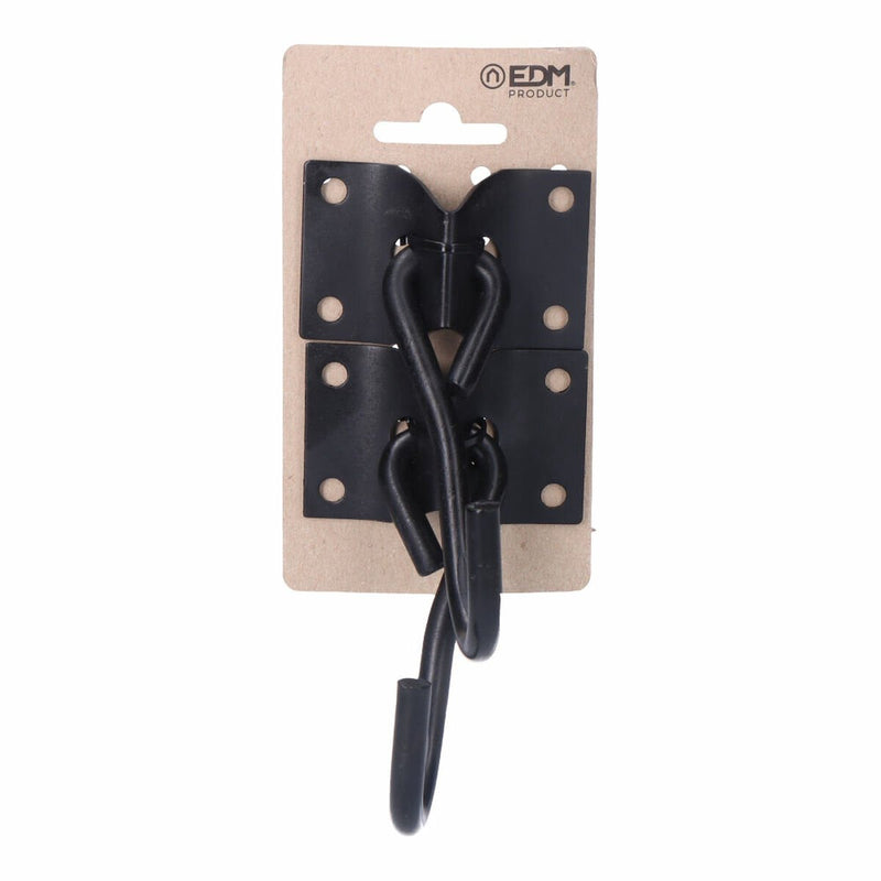 Edm plaat hangmat haak voor ophanging 70 x 45 mm zwart (2 stuks)