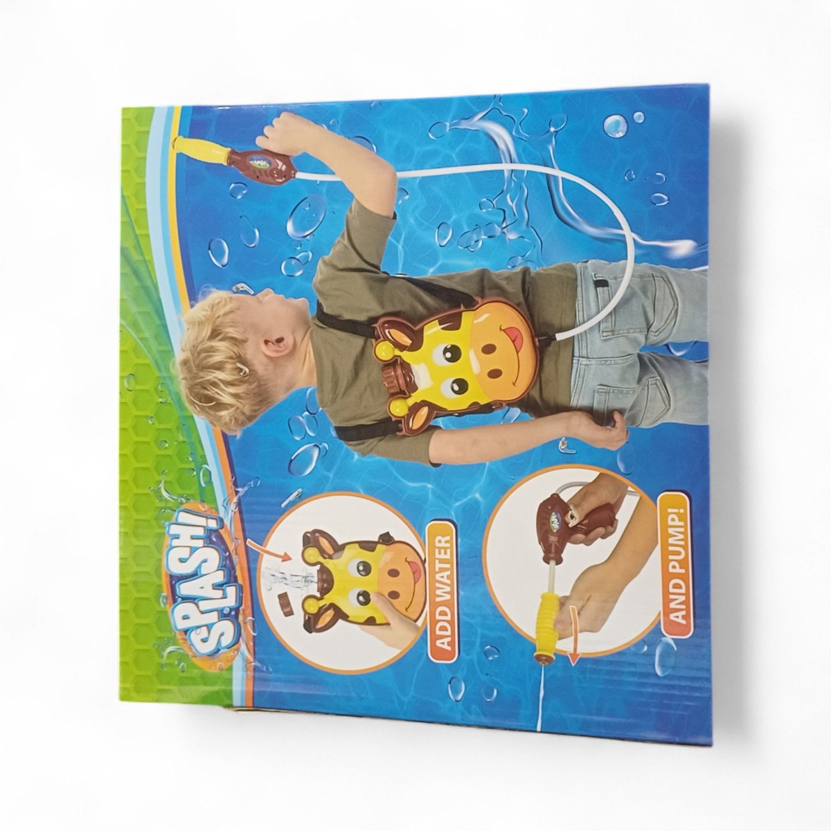 Lobbes splash waterpistool kikker met rugzak reservoir.