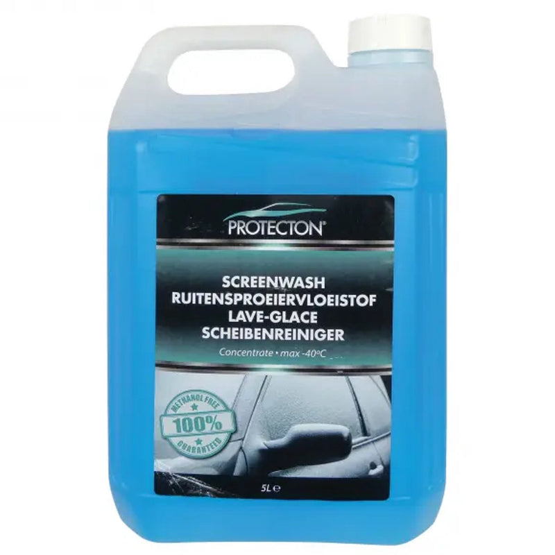 Protecton ruitensproeiervloeistof - kant klaar - voorkomt bevriezen tot -20° van het ruitensproeiersysteem – met hoge concentratie ethanol - 100% vrij van methanol - 5 liter