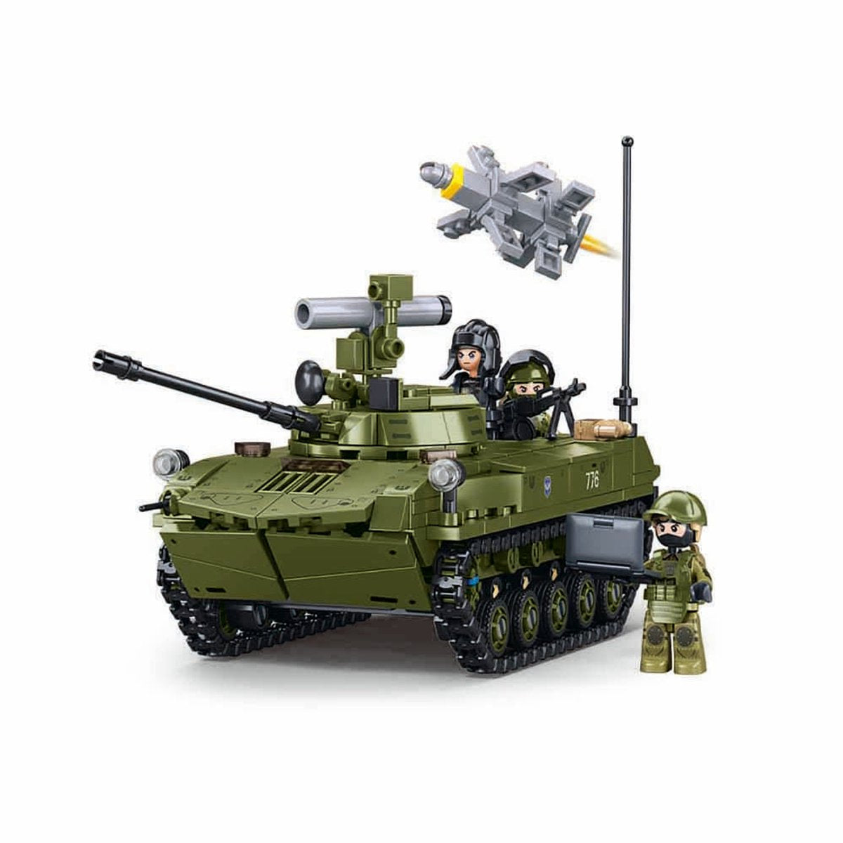 Sluban modelbricks army bmd‑2s recon tank – 2in1 bouwset – constructiespeelgoed – 530 bouwstenen – m38‑b1250 – vanaf 8 jaar