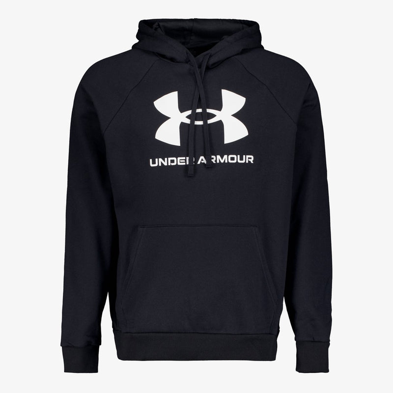Under armour ua rival fleece logo hd-blk heren sporttrui - zwart - wit