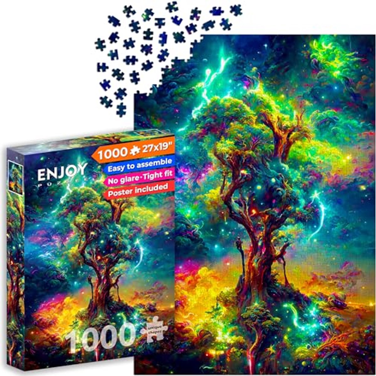 Enjoy puzzle legpuzzel kosmischer lebensbaum 1000 stukjes kleurrijk.