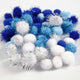 Creativ company cc pompons blauwe harmonie 15-20mm 48 stuks