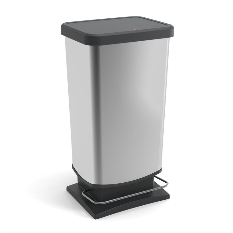 Rotho paso plus pedaalemmer - prullenbak - 40 ltr - bpa vrij - zilver