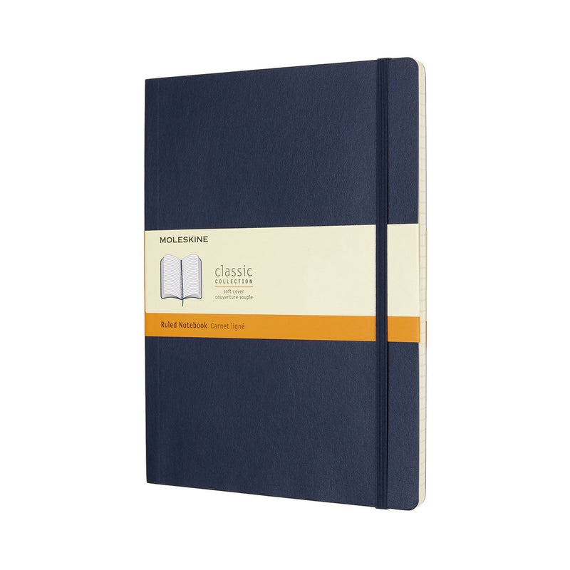 Moleskine classic notitieboek - extra large - softcover - gelinieerd - saffier blauw