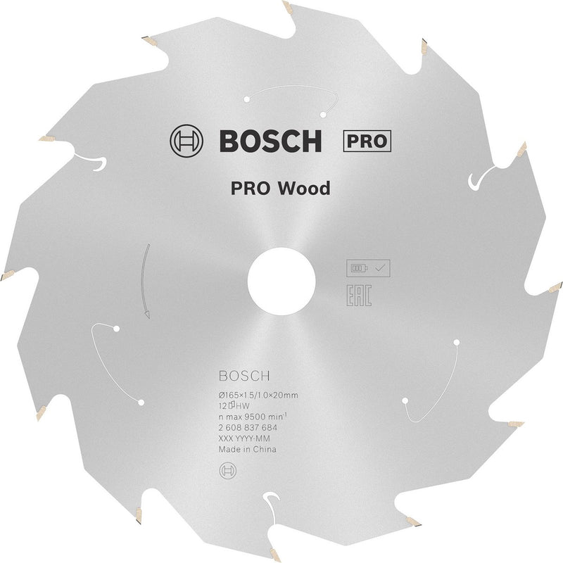 Bosch professional cirkelzaagblad pro wood cordless | ø 165 x 1,5 x 20mm 24t - 2608837685