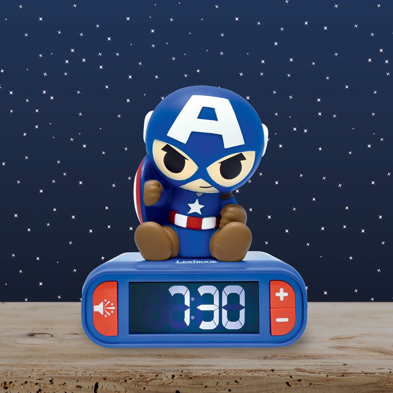 Lexibook captain america nachtlampje wekker met geluiden