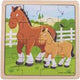 Bigjigs puzzel - paard met veulen - hout - 18x18cm - 16st.