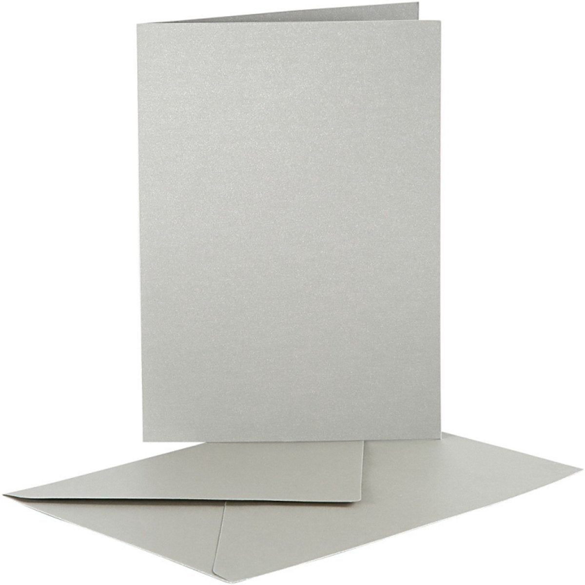 Creativ company kaarten enveloppen parelmoer 10,5x15 cm zilver 10 stuks