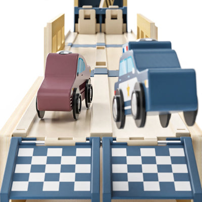 Topbright houten auto transporter racebaan