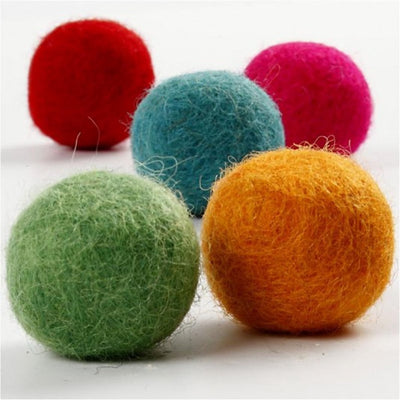 Creativ company wol kralen 20mm sterke kleuren 64 stuks