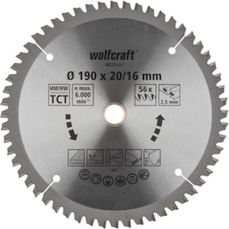 Wolfcraft - cirkelzaagblad - zaagblad 160 x 20 - serie lila - 6623000