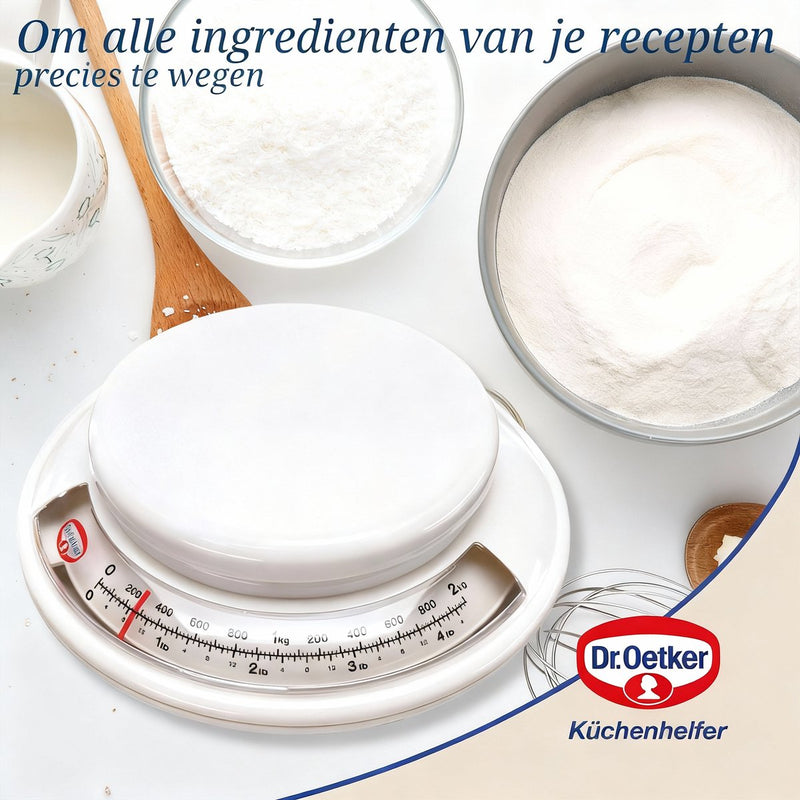 Dr. oetker analoge kookweegschaal baking scales - diameter 17cm