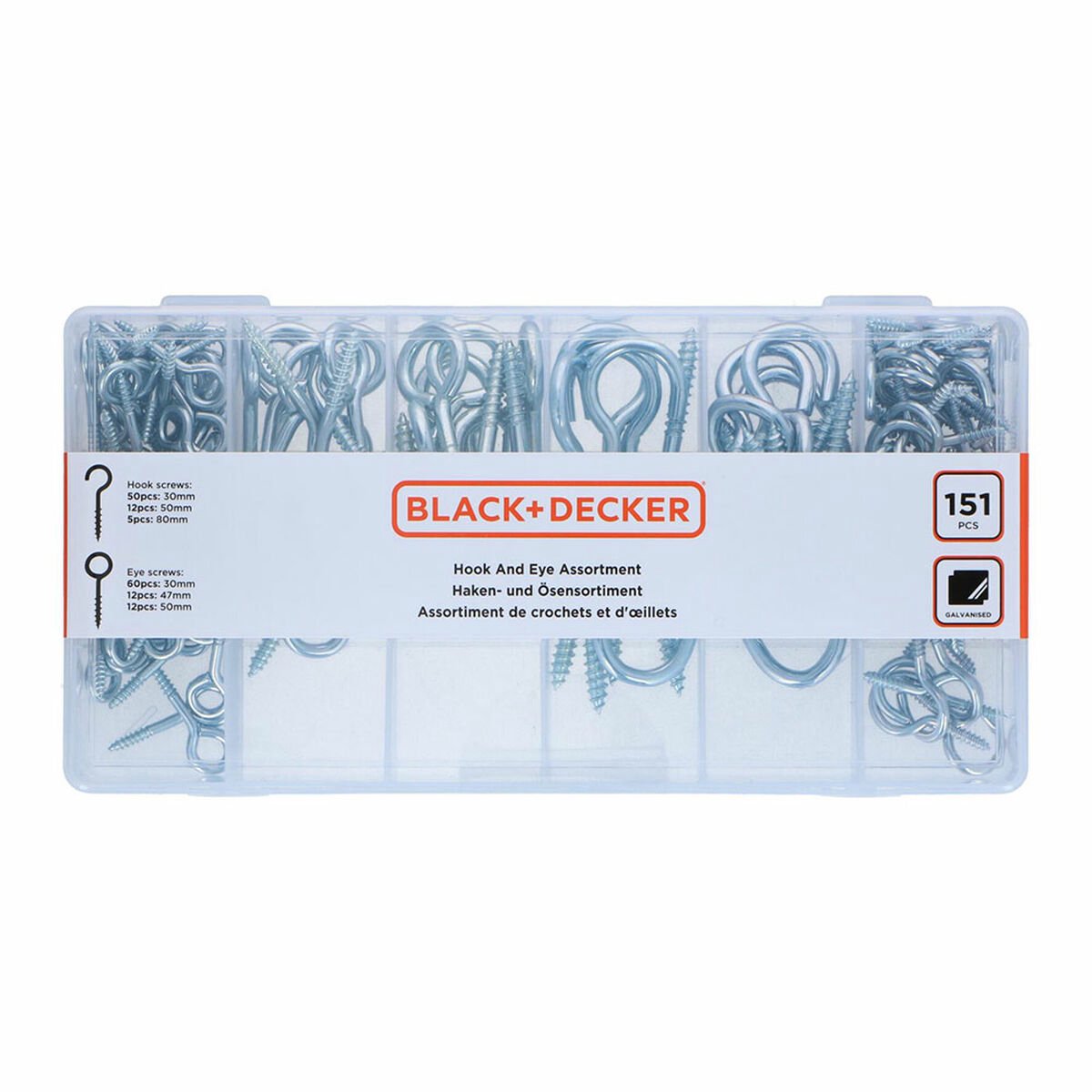 Black+decker set van oogbouten black decker 151 onderdelen