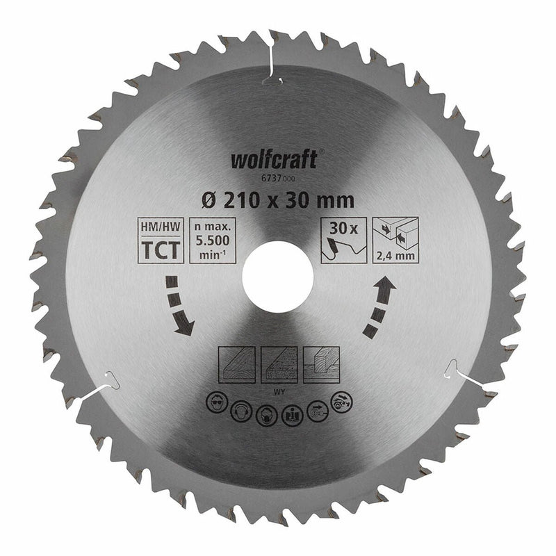 Wolfcraft - cirkelzaagblad 210x30mm - 30 tanden - voor cirkelzaag - hm, serie bruin - 6737000