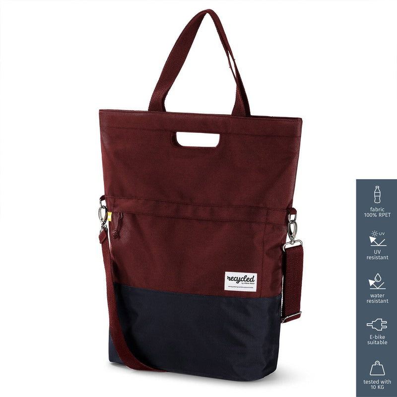 Urban Proof shopper tas 20L gerecycled rood grijs