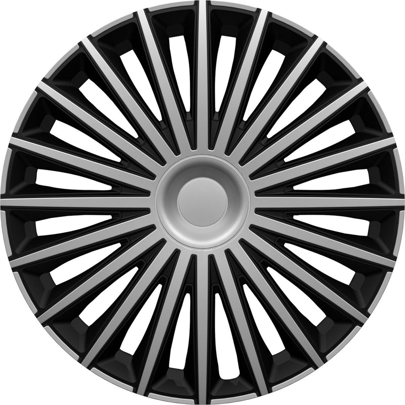 Carpoint wieldoppenset dakota 14 inch zilver zwart 4 stuks